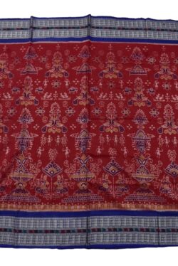 Red Colour Sambalpuri Handloom Bandha Cotton Saree