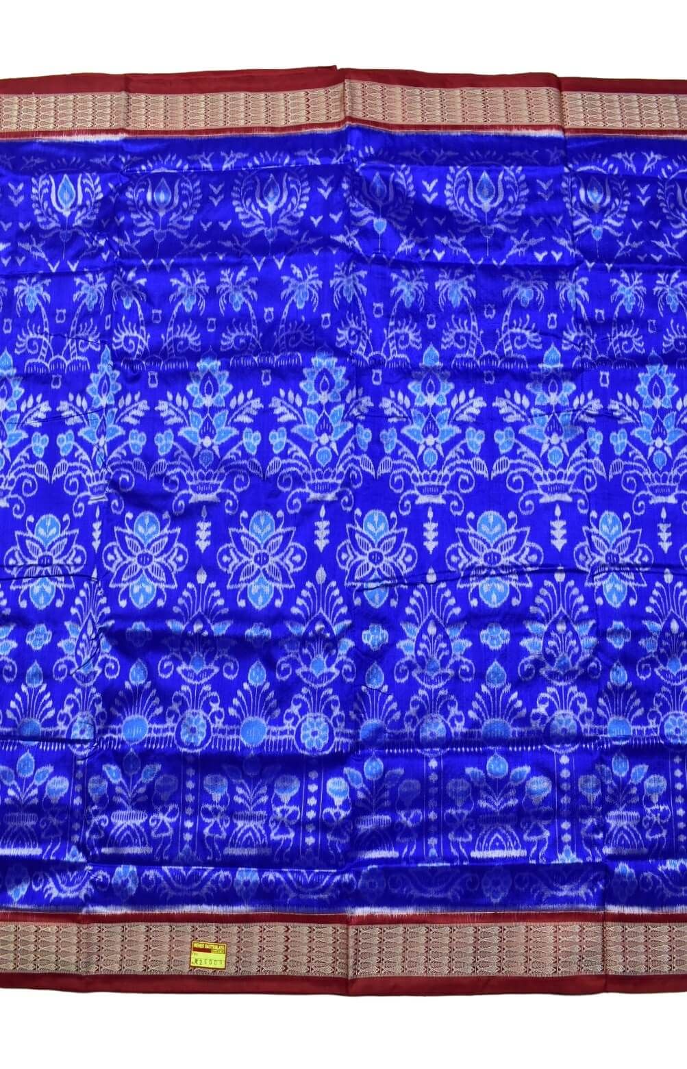Blue Colour Sambalpuri Handloom Bandha Silk Saree