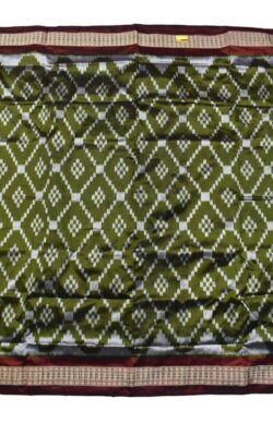 Mahendi Colour Pasapali Design Sambalpuri Handloom Bandha Silk Saree