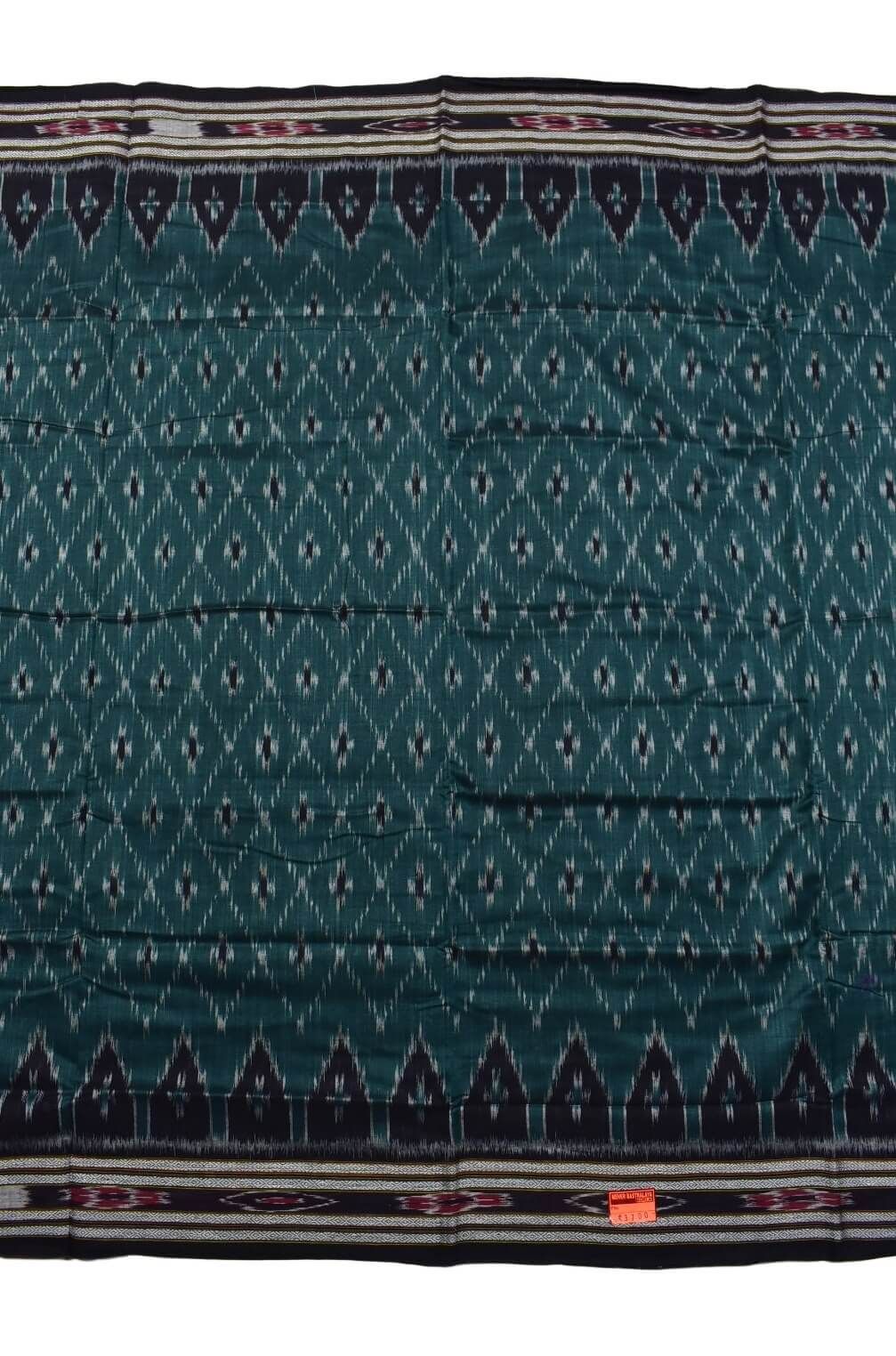 Bottle Green Colour Sambalpuri Handloom Mania Bandha Cotton Saree