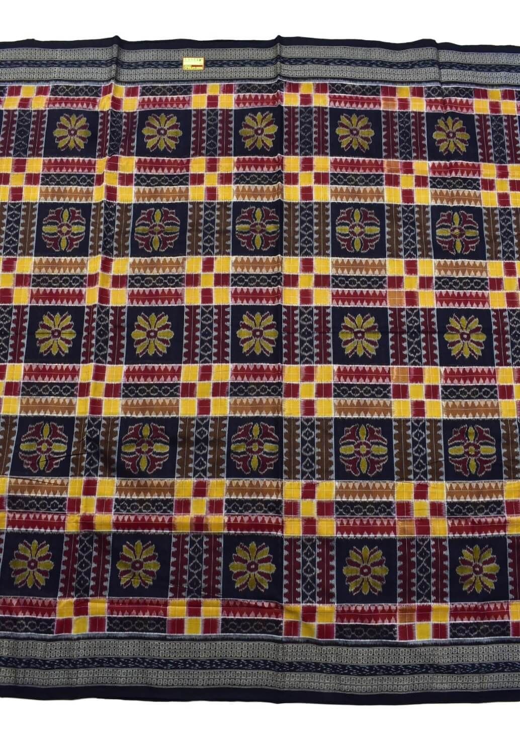 Black-Yellow Combination Sambalpuri Handloom Utkal Laxmi Cotton Saree