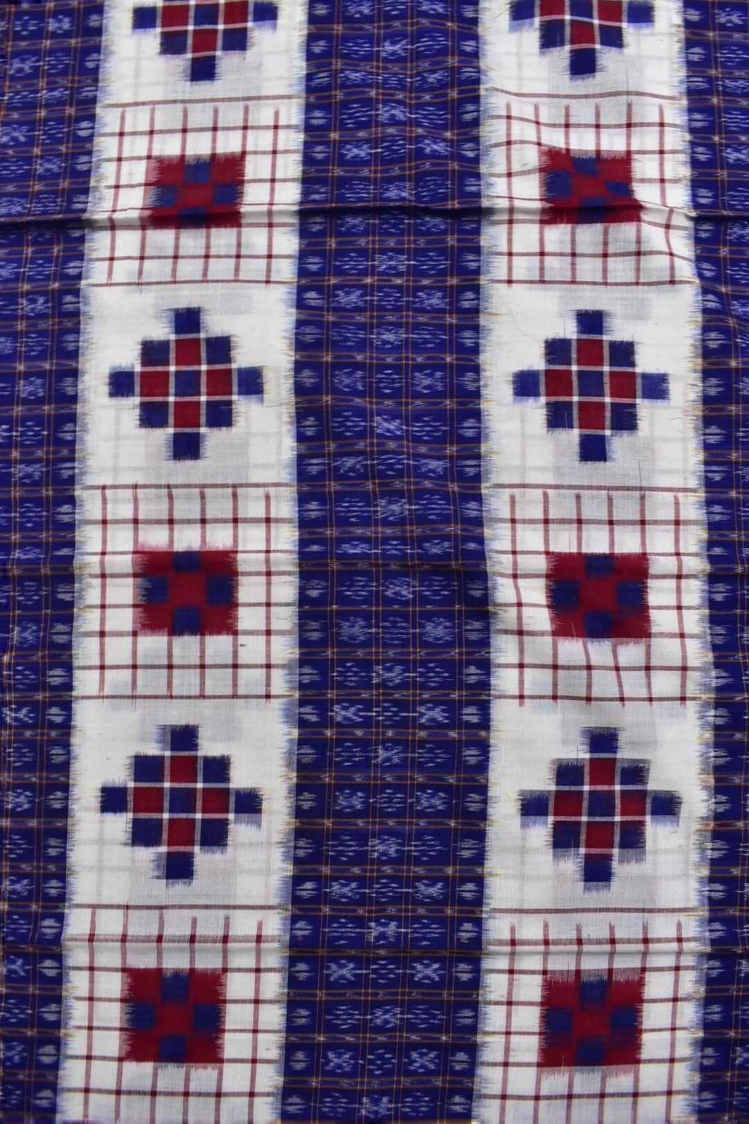 Blue Colour Pasapali Design Sambalpuri Handloom Cotton Dress Materials - Image 5