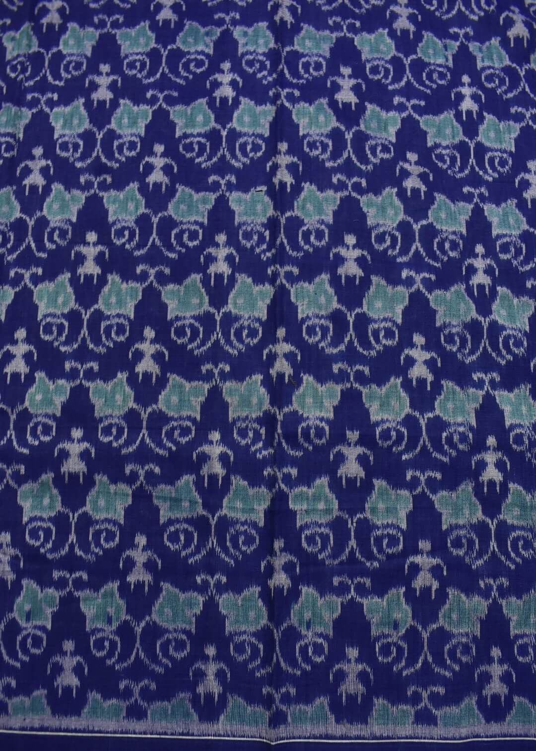 Blue Colour Pasapali Design Sambalpuri Handloom Cotton Dress Materials - Image 5