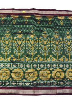 Green Colour Sambalpuri Handloom Bandha Silk Saree