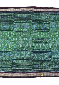 Green Colour Sambalpuri Handloom Bandha Silk Saree