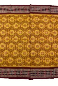 Yellow Colour Sambalpuri Handloom  Cotton Saree