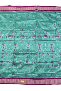 Rama green Colour Sambalpuri Handloom Bandha Silk Saree