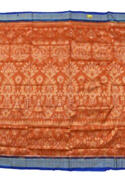 Orange Colour Sambalpuri Handloom Bandha Silk Saree