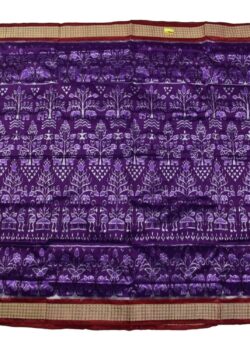 Violet Colour Sambalpuri Handloom Bandha Silk Saree