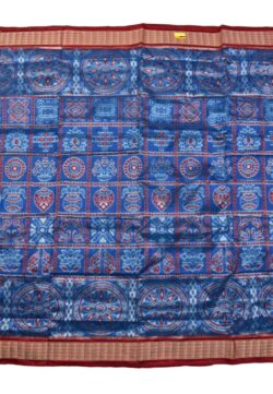 Blue Colour Sambalpuri Handloom Bandha Silk Saree