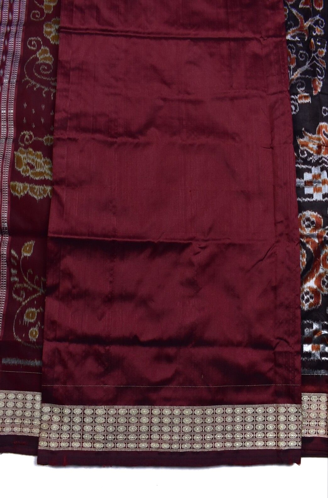 Coffe Colour Sambalpuri Handloom Bandha Silk Saree - Image 5