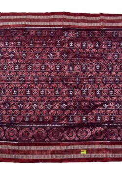 Maroon Colour Elephant Design Sambalpuri Handloom Bandha Silk Saree