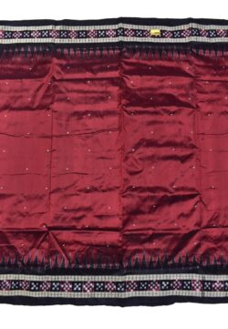 Red Colour Pasapali Design Sambalpuri Handloom Bandha Silk Saree