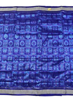 Blue Colour Sambalpuri Handloom Bandha Silk Saree