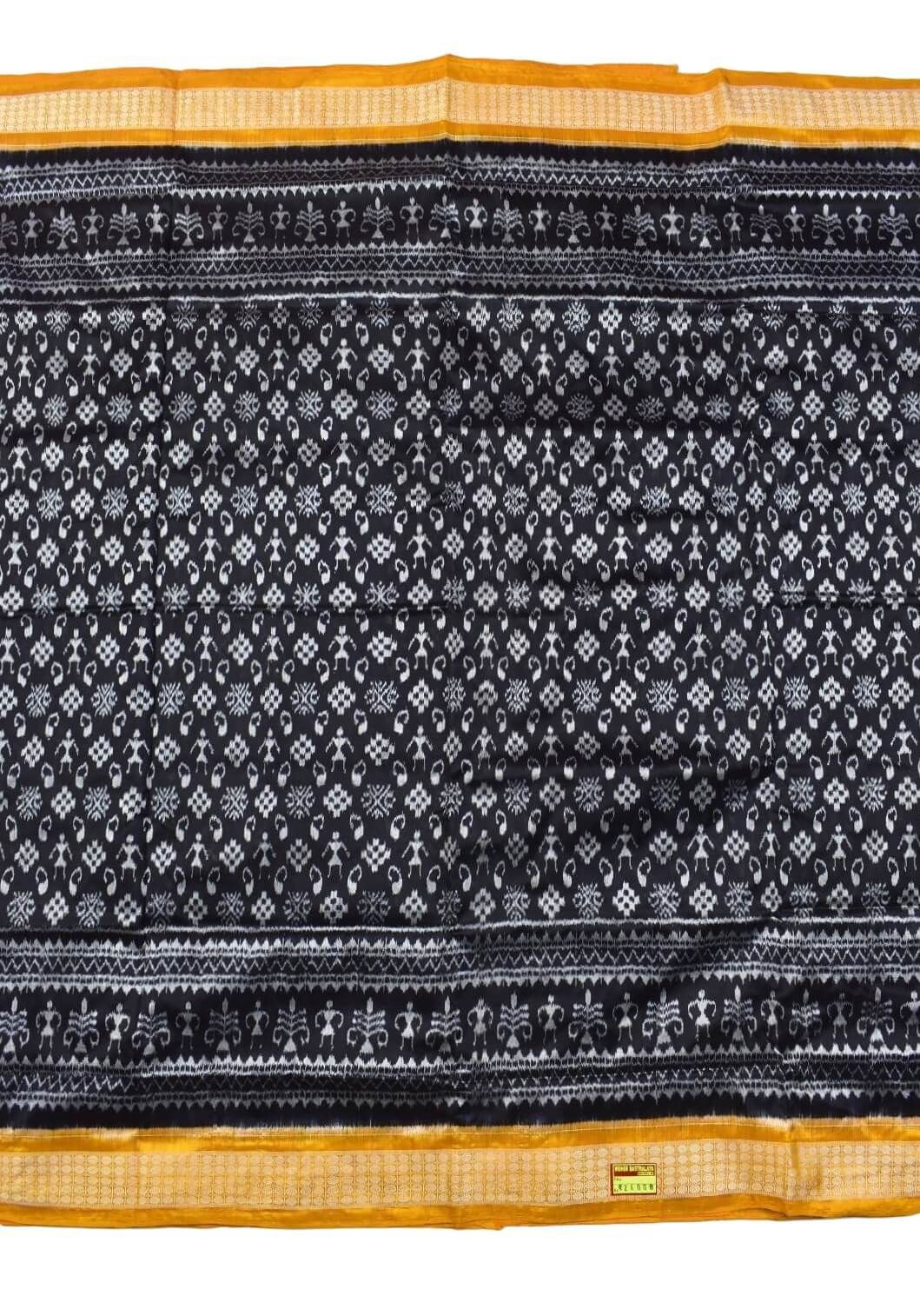 Black Colour Sambalpuri Handloom Bandha Silk Saree