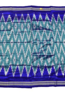 Blue Colour Pasapali Design Sambalpuri Handloom Bandha Silk Saree