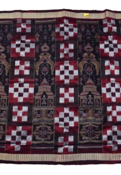 Red Colour Pasapali Design Sambalpuri Handloom Bandha Silk Saree