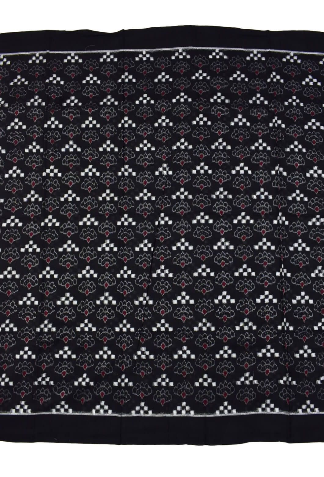 Black Colour Pasapali Design Sambalpuri Handloom Cotton Dress Materials - Image 4