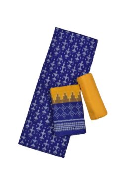 Blue Colour Pasapali Design Sambalpuri Handloom Cotton Dress Materials