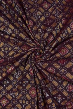 Deep Maroon Colour Sambalpuri Handloom Cotton Fabrics