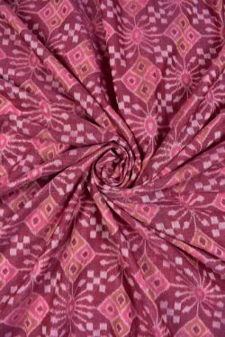 Baby Pink Colour Sambalpuri Handloom Cotton Fabrics
