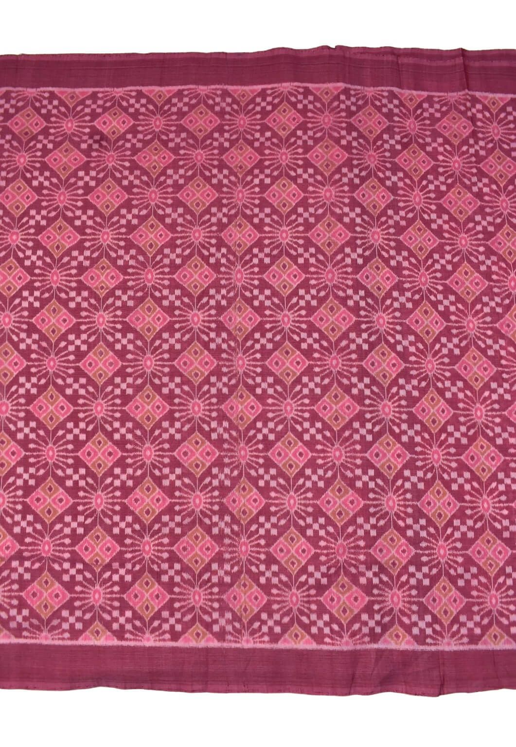 Baby Pink Colour Sambalpuri Handloom Cotton Fabrics - Image 3
