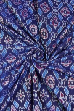 Blue Colour Tribal Design Sambalpuri Handloom Cotton/Pata Bapta fabric
