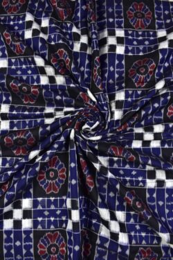 Blue-Black Combination Sambalpuri Handloom Utkallaxmi Cotton fabrics