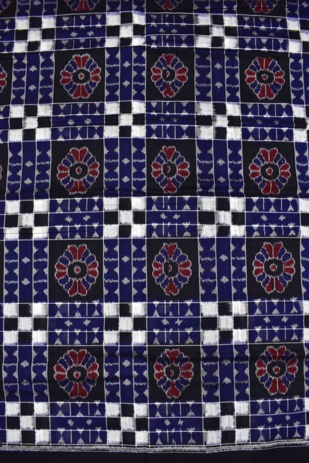 Blue-Black Combination Sambalpuri Handloom Utkallaxmi Cotton fabrics - Image 2