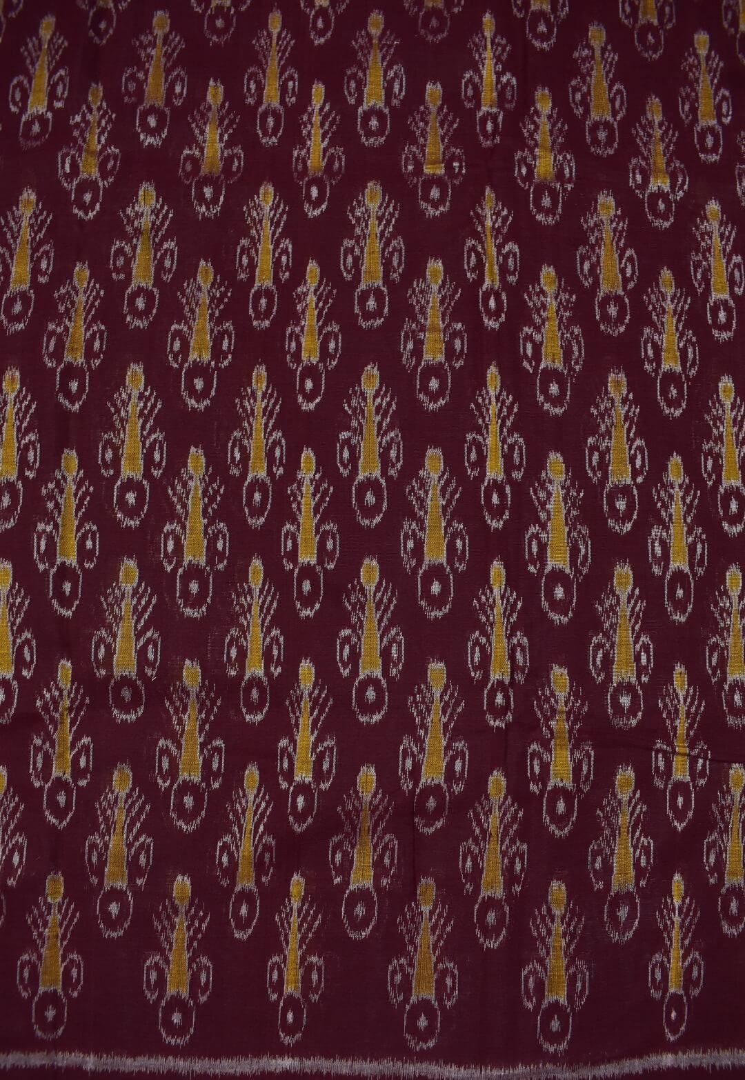 Maroon Colour Pasapali Design Sambalpuri Handloom Cotton Dress Materials - Image 5