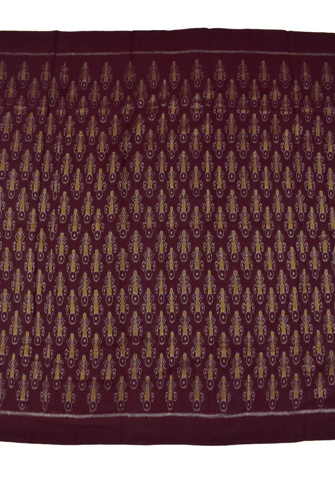 Maroon Colour Pasapali Design Sambalpuri Handloom Cotton Dress Materials - Image 4