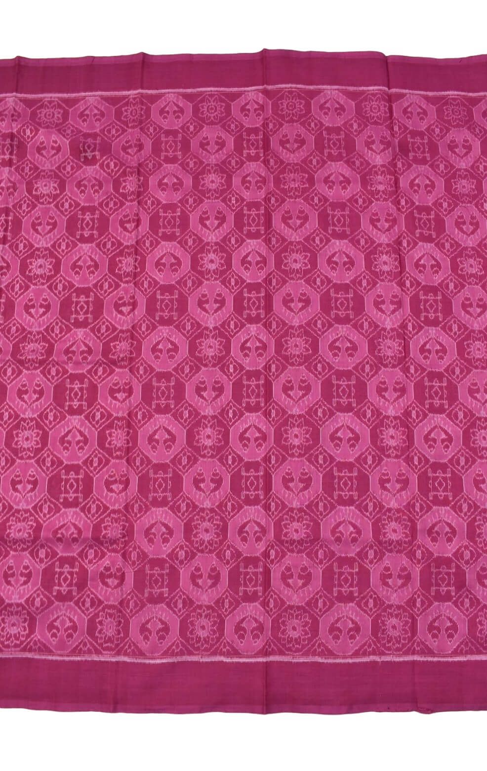 Pink Colour Pasapali Design Sambalpuri Handloom Cotton Dress Materials - Image 4