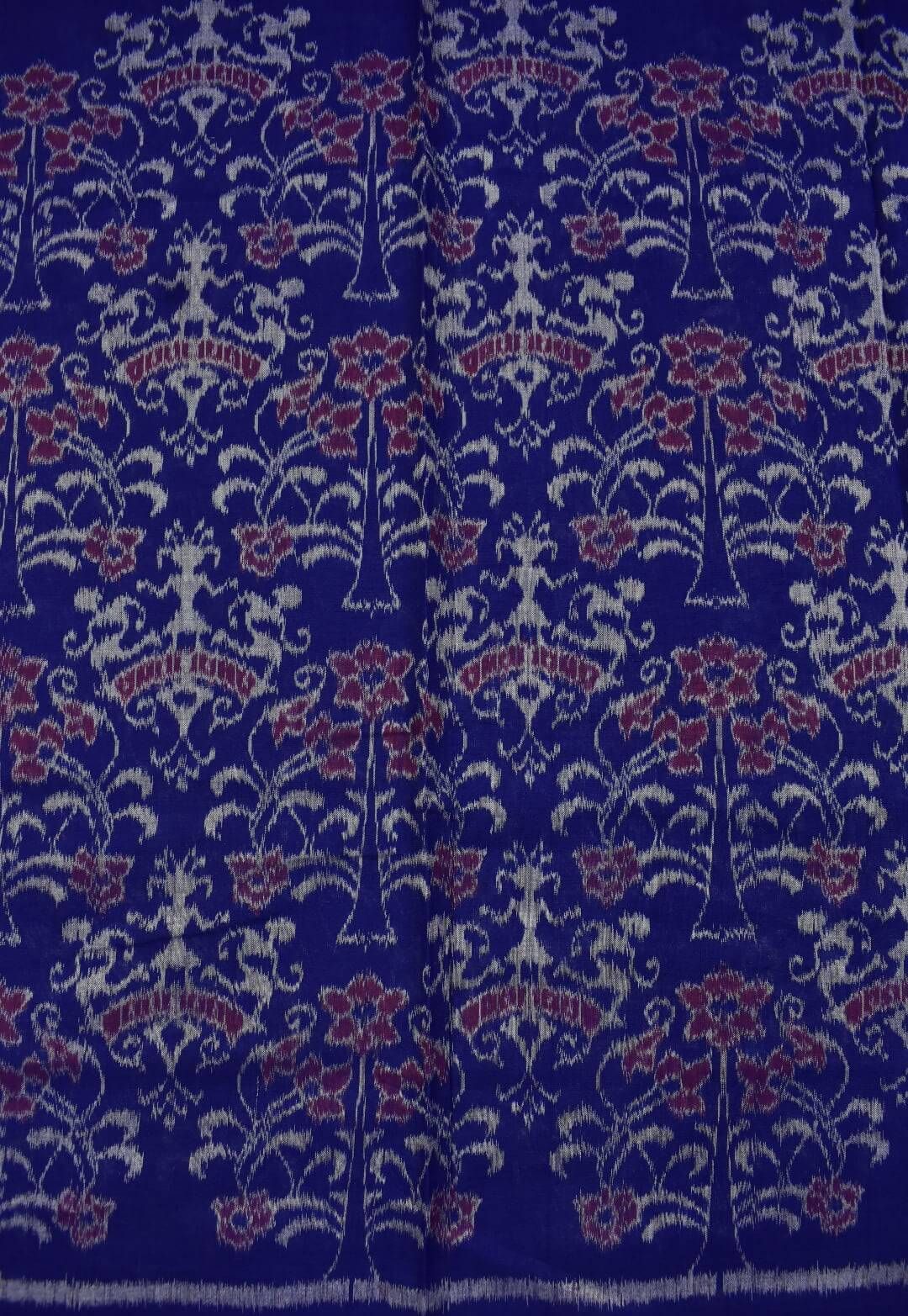 Blue Colour Pasapali Design Sambalpuri Handloom Cotton Dress Materials - Image 5