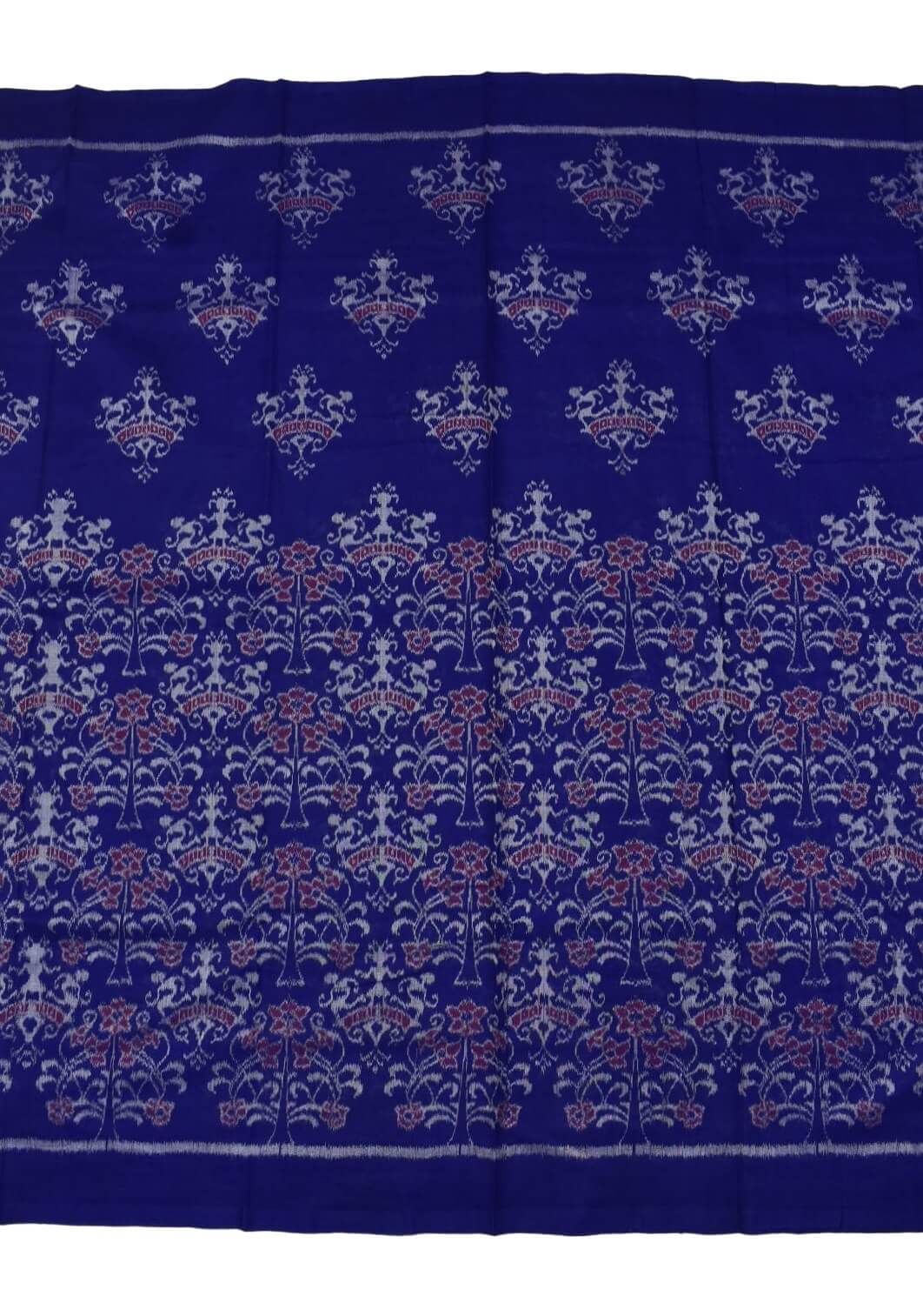 Blue Colour Pasapali Design Sambalpuri Handloom Cotton Dress Materials - Image 4