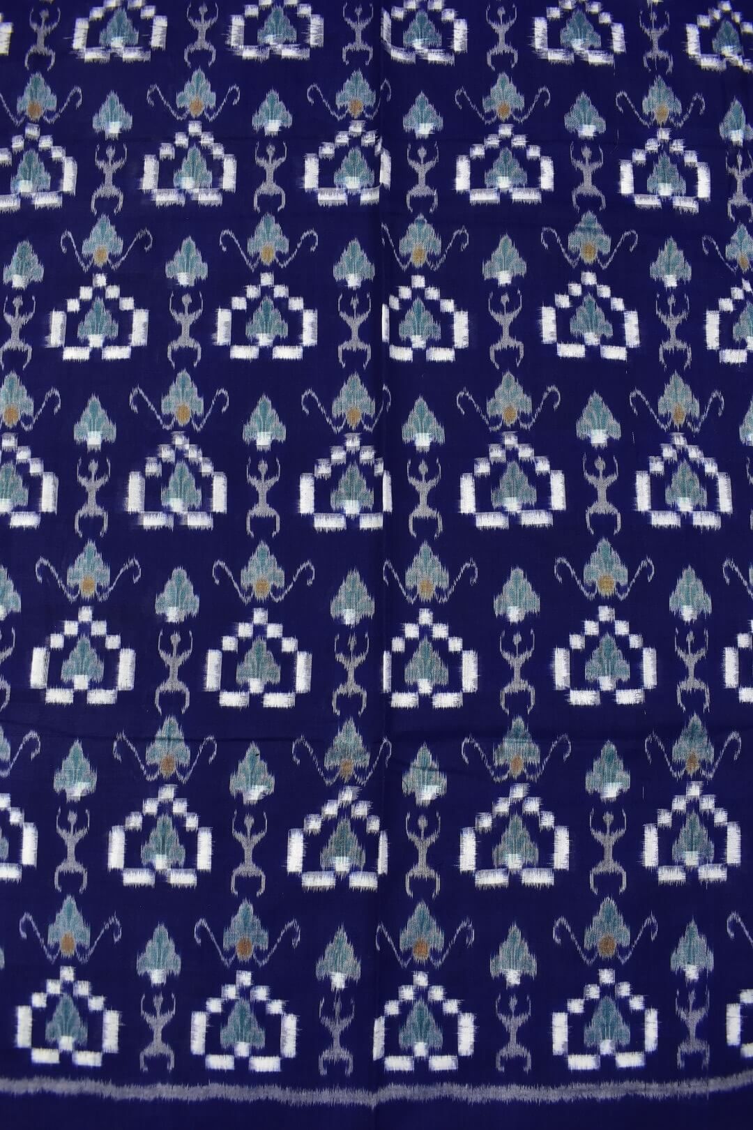 Blue Colour Pasapali Design Sambalpuri Handloom Cotton Dress Materials - Image 5