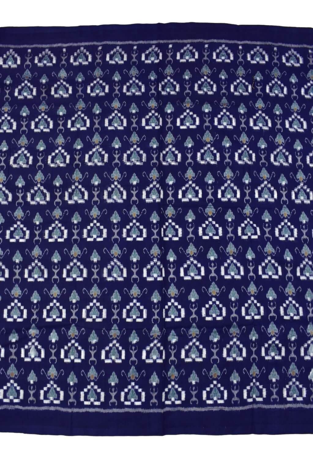 Blue Colour Pasapali Design Sambalpuri Handloom Cotton Dress Materials - Image 4