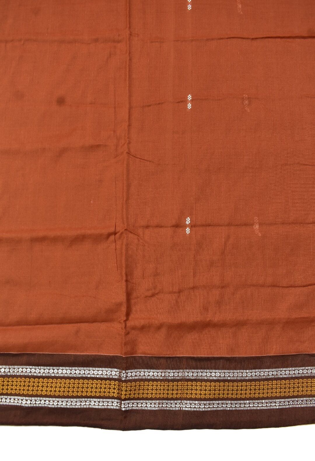 Rust Colour Sambalpuri Handloom Cotton Saree - Image 4