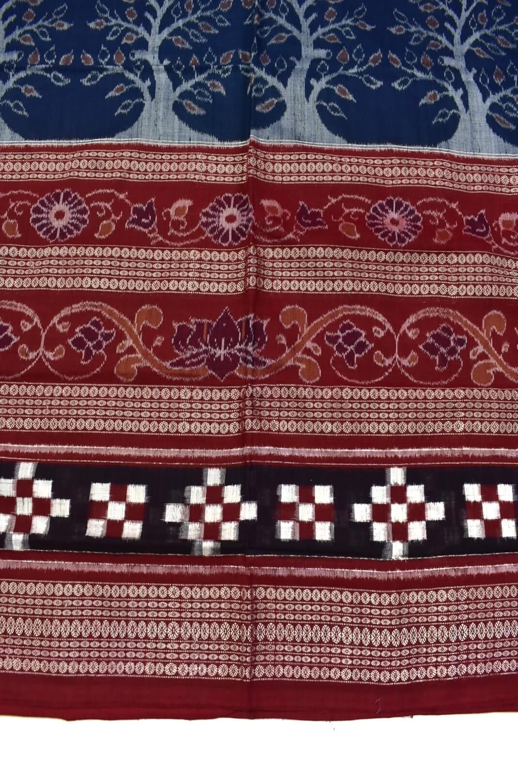 Sumati Colour Pasapali Border Sambalpuri Handloom Cotton Saree - Image 4