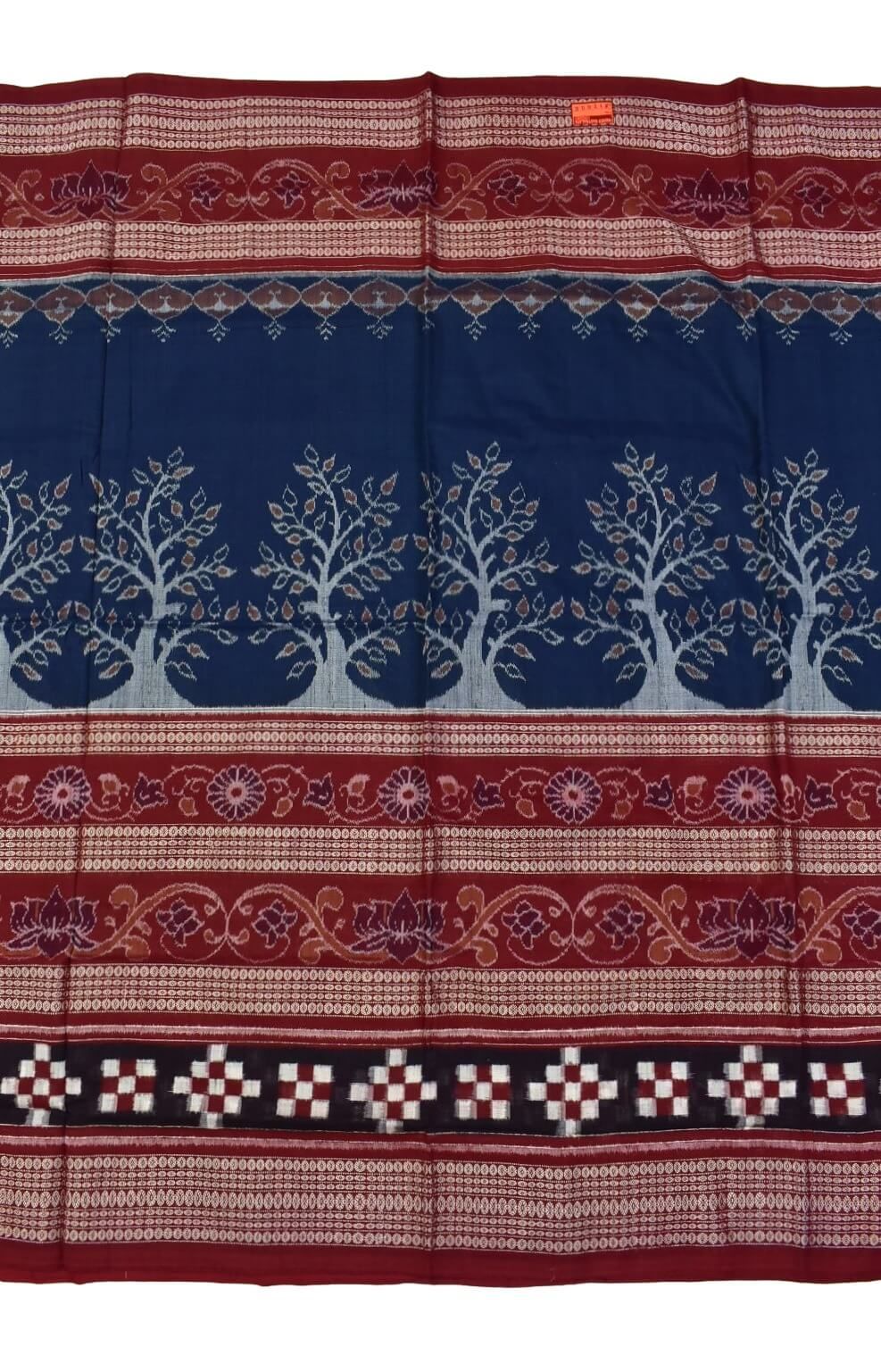 Sumati Colour Pasapali Border Sambalpuri Handloom Cotton Saree