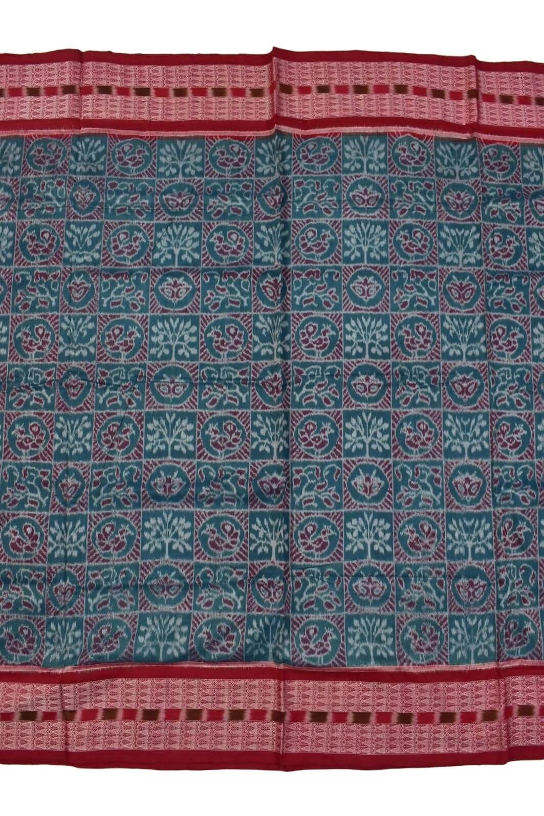 Green Colour Sambalpuri Handloom Cotton Saree