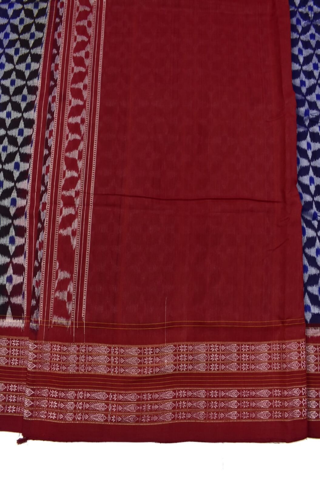 Blue Colour Sambalpuri Handloom Cotton Saree - Image 5