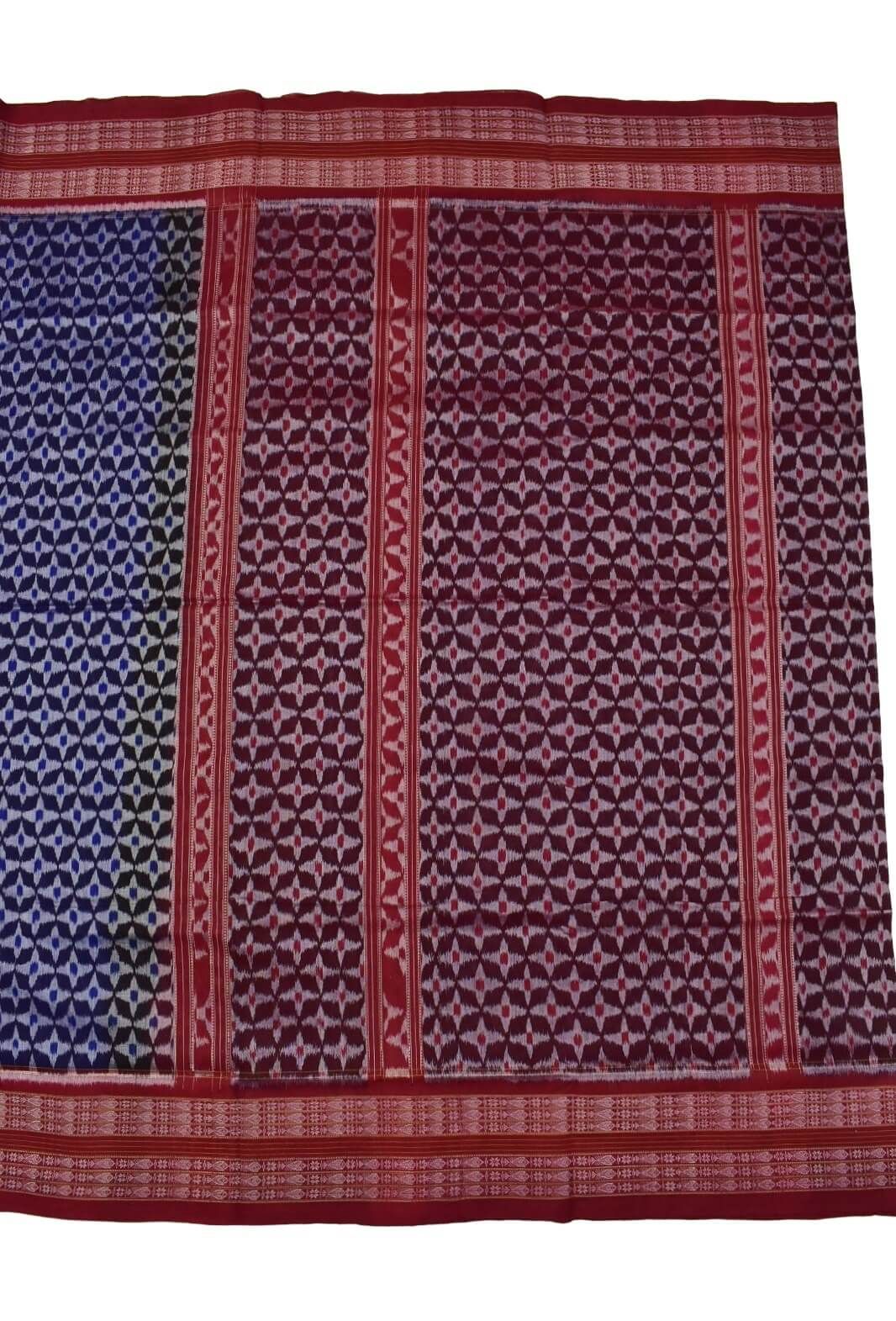 Blue Colour Sambalpuri Handloom Cotton Saree - Image 2