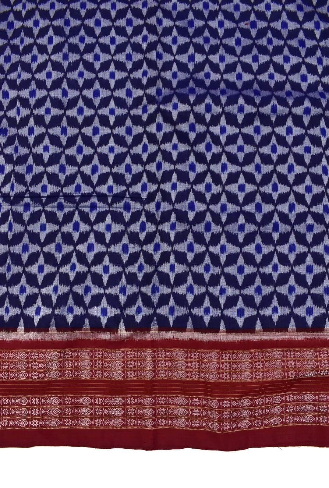 Blue Colour Sambalpuri Handloom Cotton Saree - Image 4