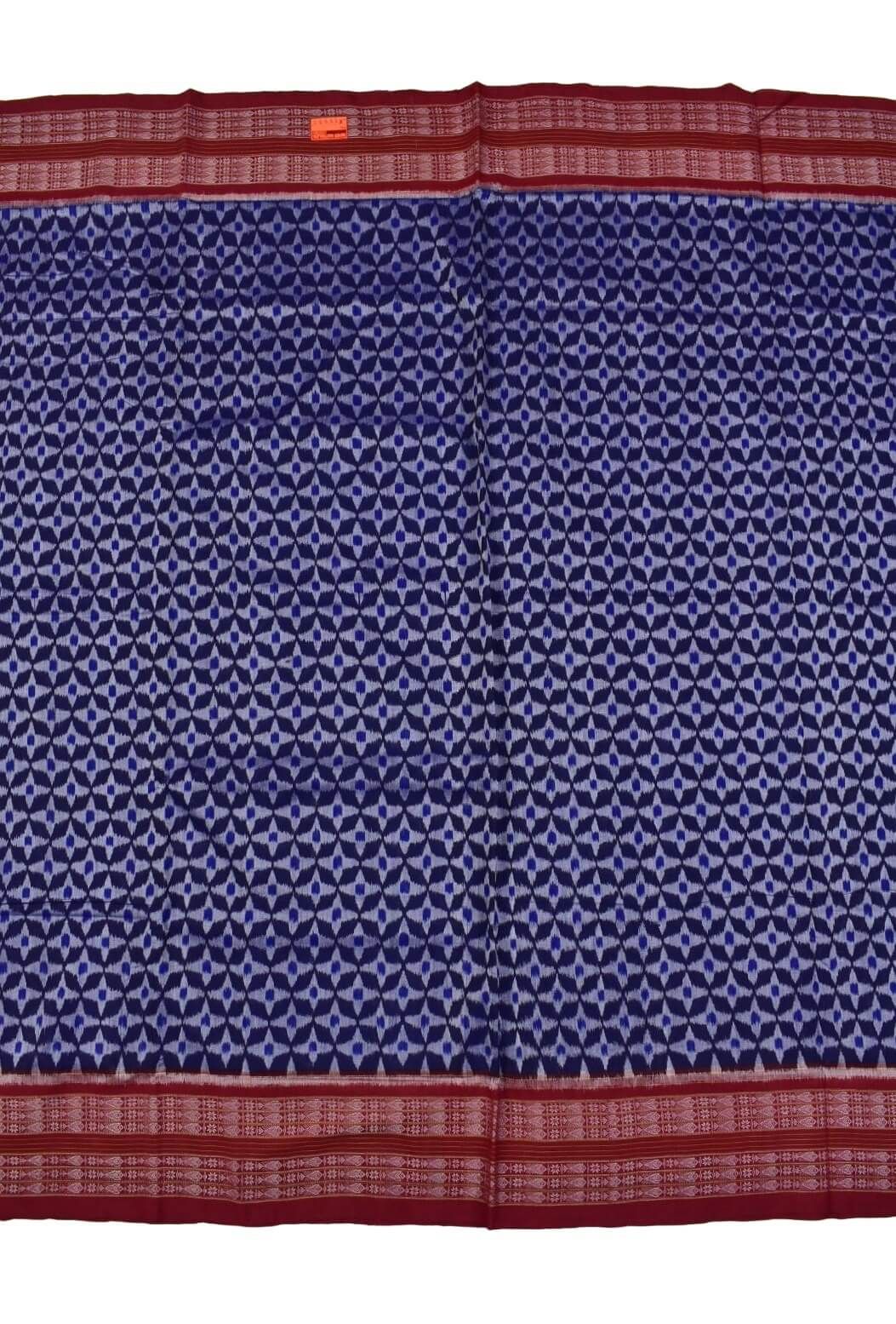 Blue Colour Sambalpuri Handloom Cotton Saree