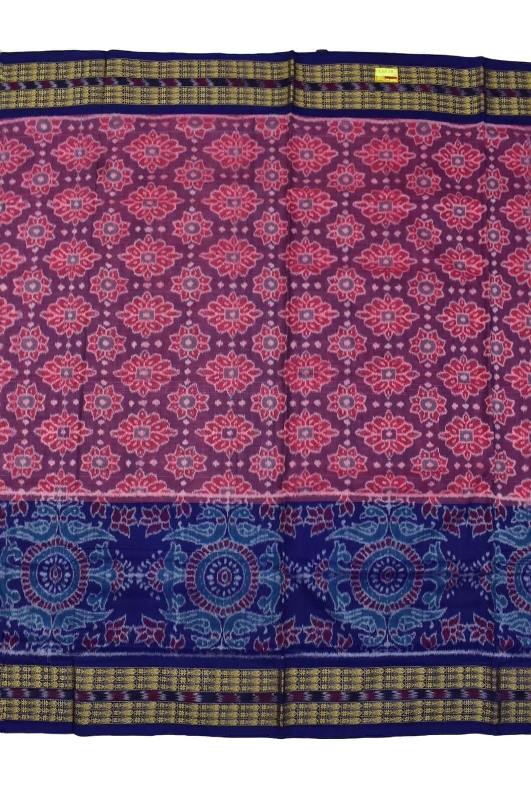 Pink Colour Sambalpuri Handloom Cotton Saree