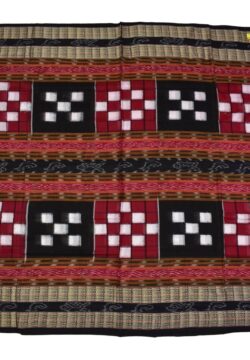 Red Colour Pasapali Design Sambalpuri Handloom Cotton Saree