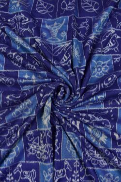 Blue Colour Sambalpuri Handloom Cotton Fabrics