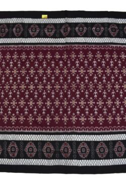 Maroon Plane Border Colour Sambalpuri Handloom Cotton Saree