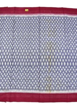 White Plane Border Colour Sambalpuri Handloom Cotton Saree