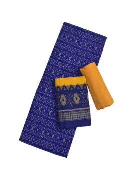Blue Colour Sambalpuri Handloom Cotton Dress Materials